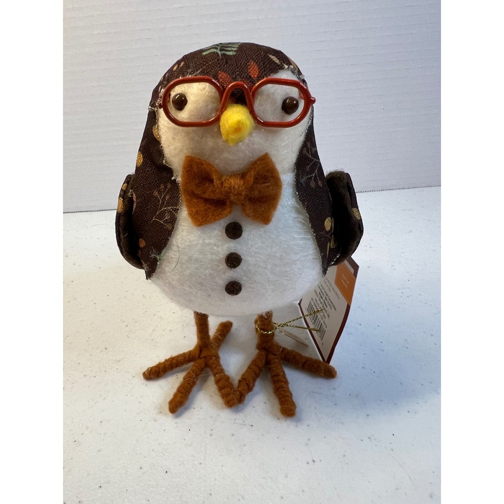 Target Featherly Friends Oats Bird 2018 Harvest Fall Decor Red Glasses Bow Tie